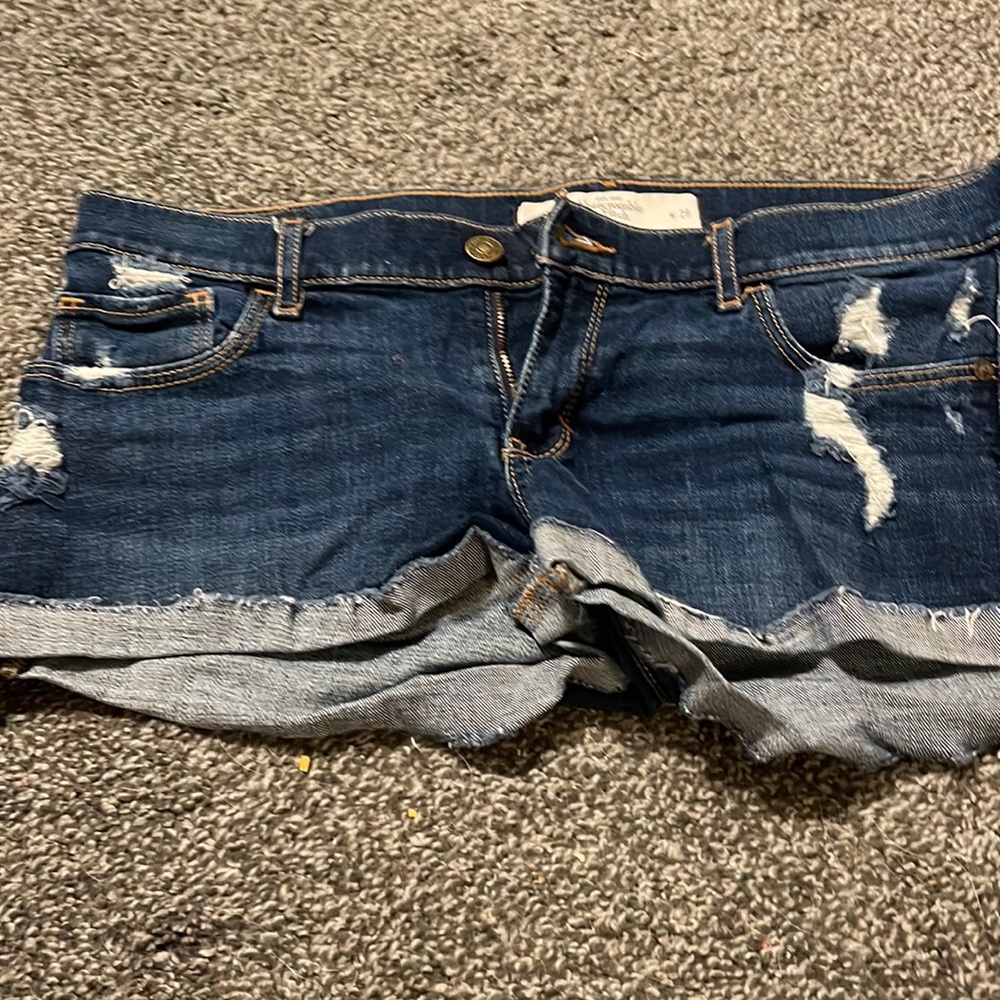 Abercrombie and fitch distressed jean shorts